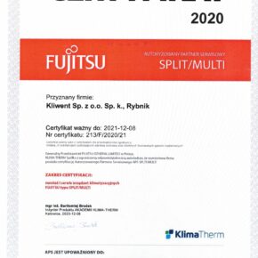 2020 Certyfikat Fujitsu Kliwent