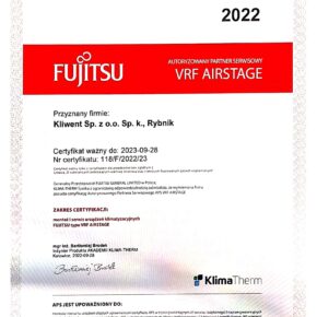 2022 Certyfikat Fujitsu Kliwent