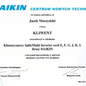 Daikin Klimatyzatory Split-Multi Inverter Jacek Muszyński