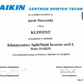 Daikin Klimatyzatory Split-Multi Inverter Jacek Muszyński