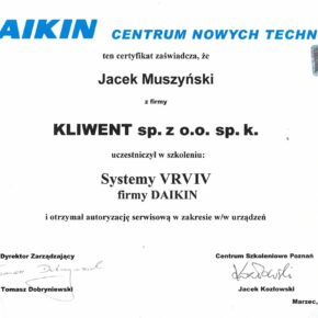 Daikin Systemy VRVIV Jacek Muszyński