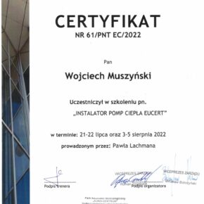 certyfikat instalator-pomp ciepła eucert